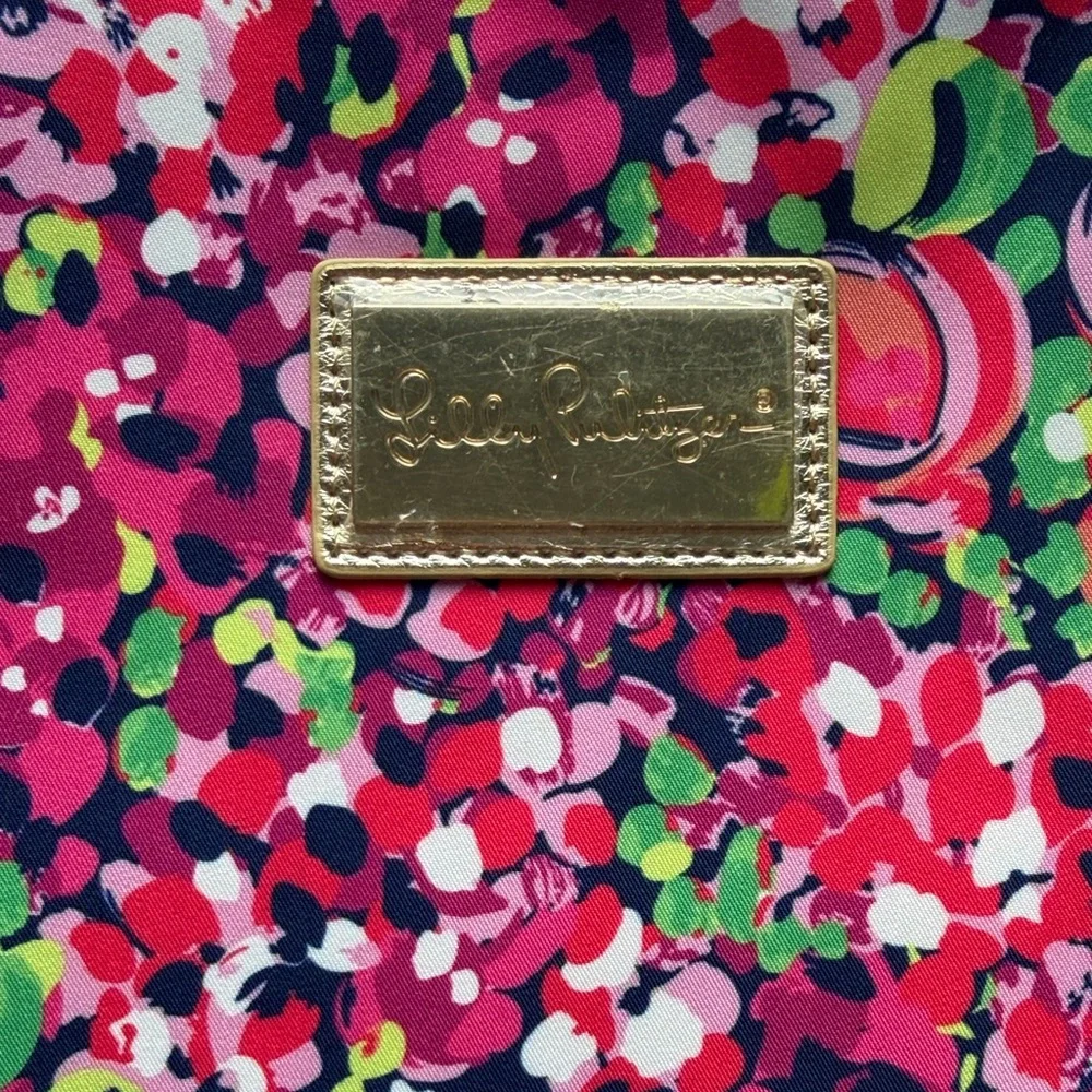 NWT Lilly Pulitzer Floral Pink, Green Zipper Folio